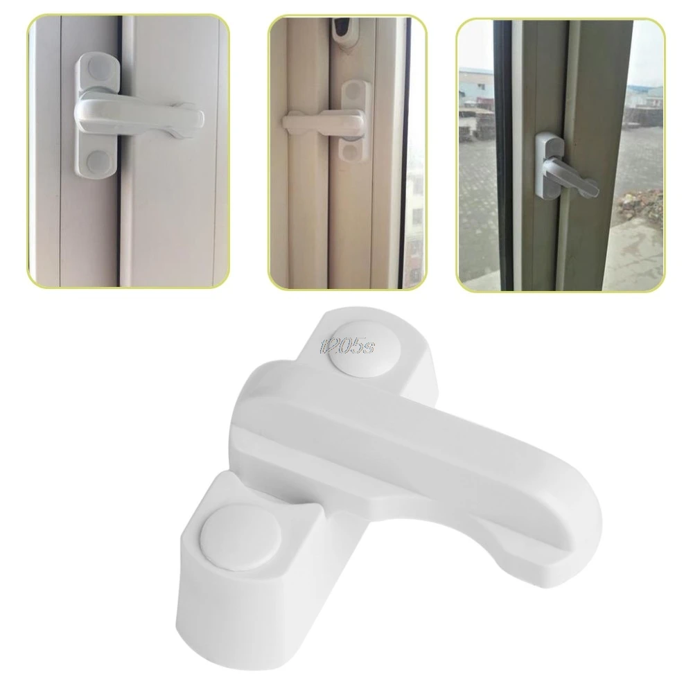 Plastic Child Safe Security Window Door Sash Lock Safety Lever Handle Sweep Latch Hardware Locks T12 Drop ship