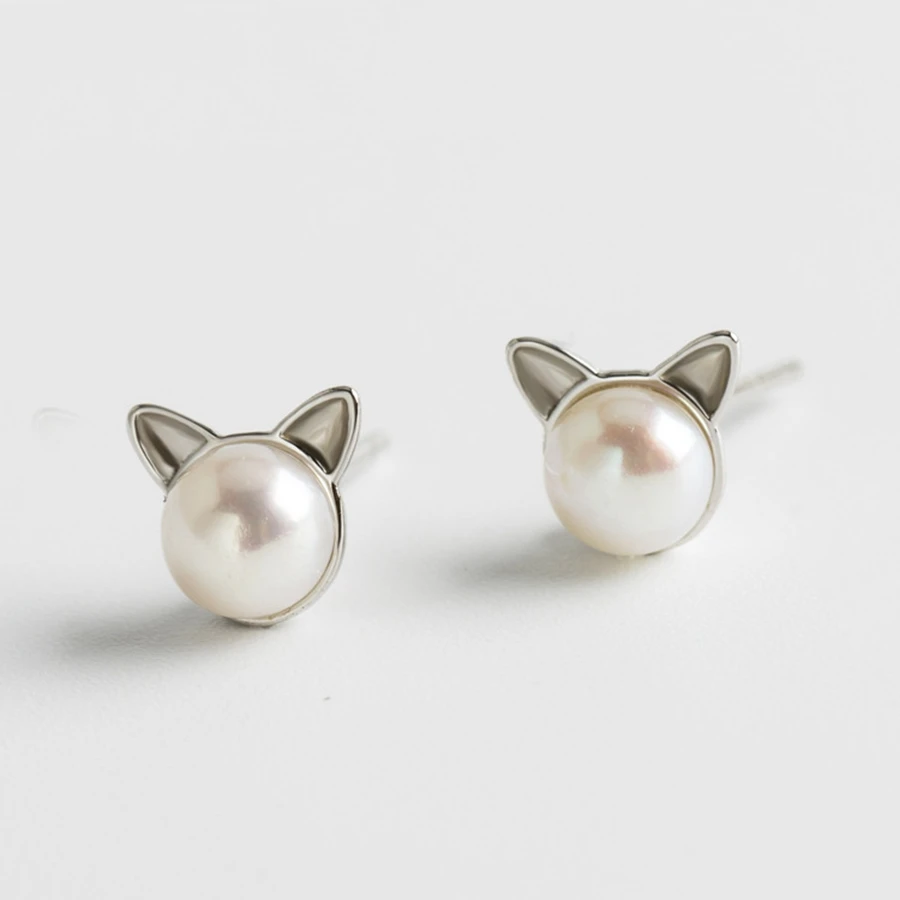 Fashion pearl cat ears Earrings,Thomas Style Fashion Autumn Jewerly For Women,2020Ts Gift In 925 Sterling Silver,Super Deals