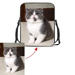 Young Children Small Satchel Boy Girl Customized Color Pet Pictures Fashion Korean Zipper Diagonal Mobile Phone Bag Pet Lovers