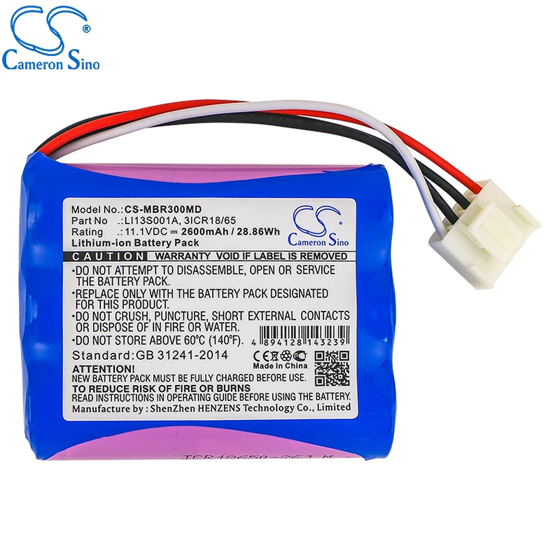 CameronSino Pin Cho Mindray BeneHeart R3/R3A Phù Hợp Với Mindray 022-000122-00 Y Tế Thay Thế Pin 2600MAh/28.86Wh 11.10V
