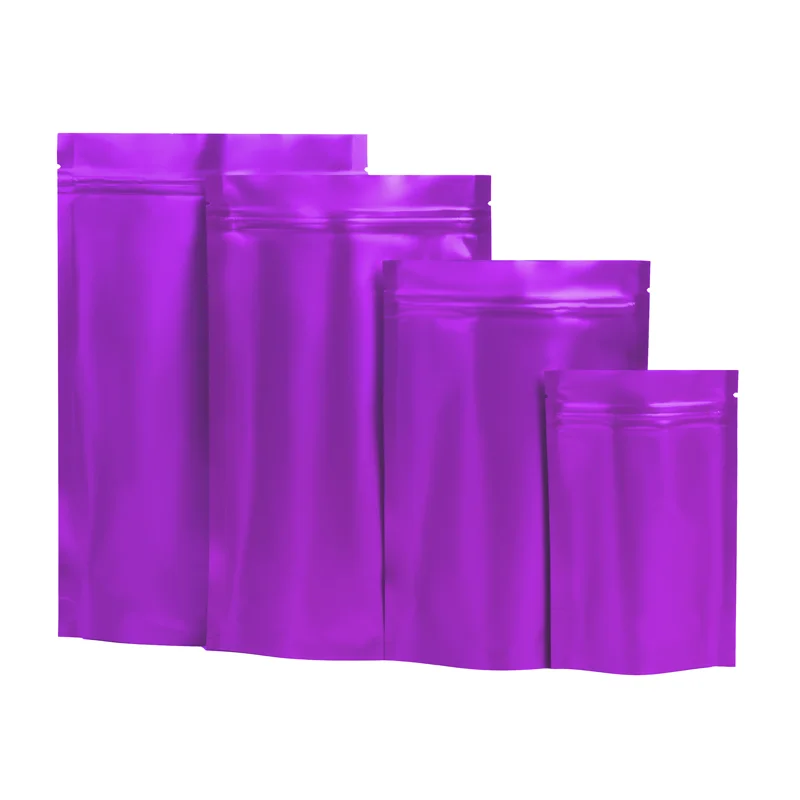 1000Pcs/Lot Matt Purple Stand up Aluminum Foil Ziplock Bag Snack Cookie Tea Coffee Packaging Bag Doypack Purple Foil Zipper Bag