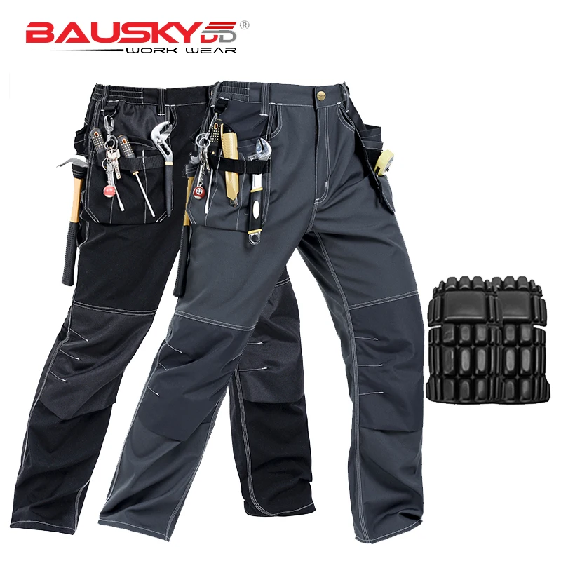 Men\'s Workwear Work Pants Tool Trousers Safety Protection Clothing Pants Multi-function Pockets Cargo Clothes