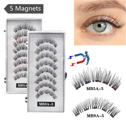 5 magnetische Wimpern Curler Set Lange 3D Nerz Magnetische wimpern magnetique Natürliche Starke Falsche Wimpern mit magnetische pinzette