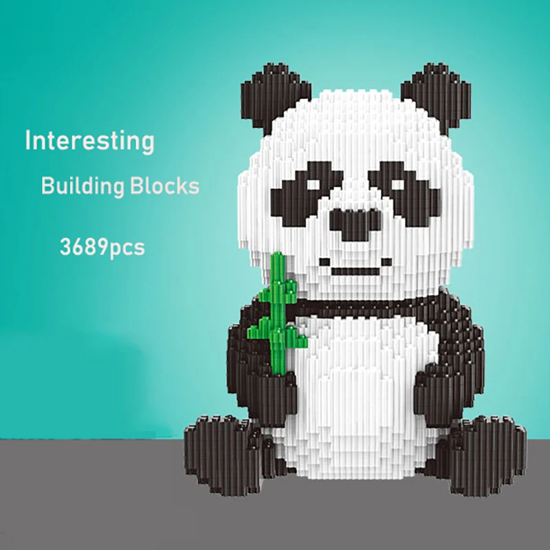 3689pcs Giant Panda Assembled Diamond Building Blocks DIY Animal Toys 3D Model Bricks Practice Hands-on Ability Assembled Toys