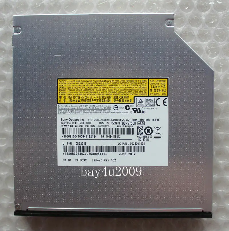 BD5750L 5750H Internal Slim 6X Blu-ray Burner Writer BD-RE DVD RW SATA Drive for Pavilion DV4, DV5, DV6, DV7