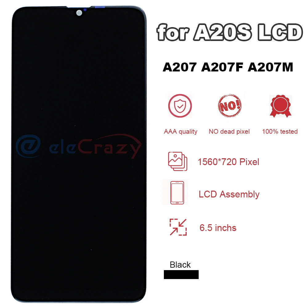 Qualidade premium para samsung galaxy a20s a207 tela lcd a207f a207m display com toque digitador assembléia substituição