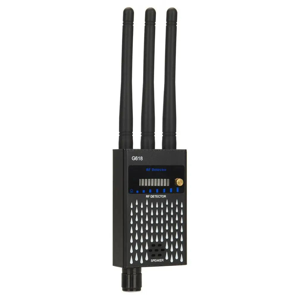 G619/G618 GRF Bug Detector, 1.2GHz&2.4GHz&5.8GHz Wireless Camera Detector, Radio Signal Detector Bug Sweeper with Three Antennas