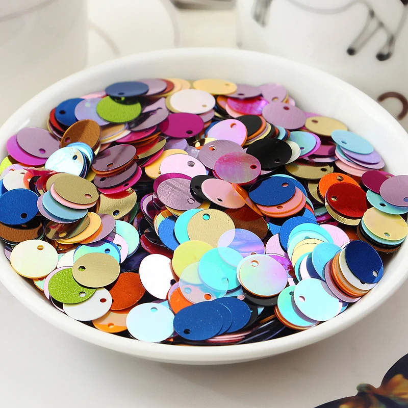 15mm Sequins PVC Flat Round Loose Sequin Paillettes Sewing Craft DIY Scrapbooking Pendant Lentejuelas Para Manualidades 10g