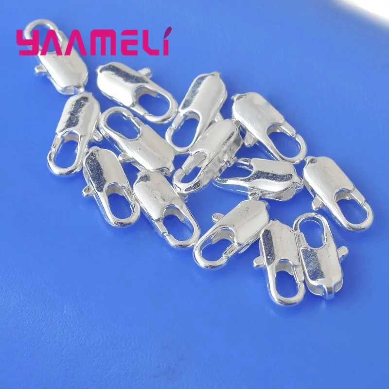 

DIY Jewelry Findings 100PCS 925 Sterling Silver Lobster Clasps For Necklace Bracelet Connector Components