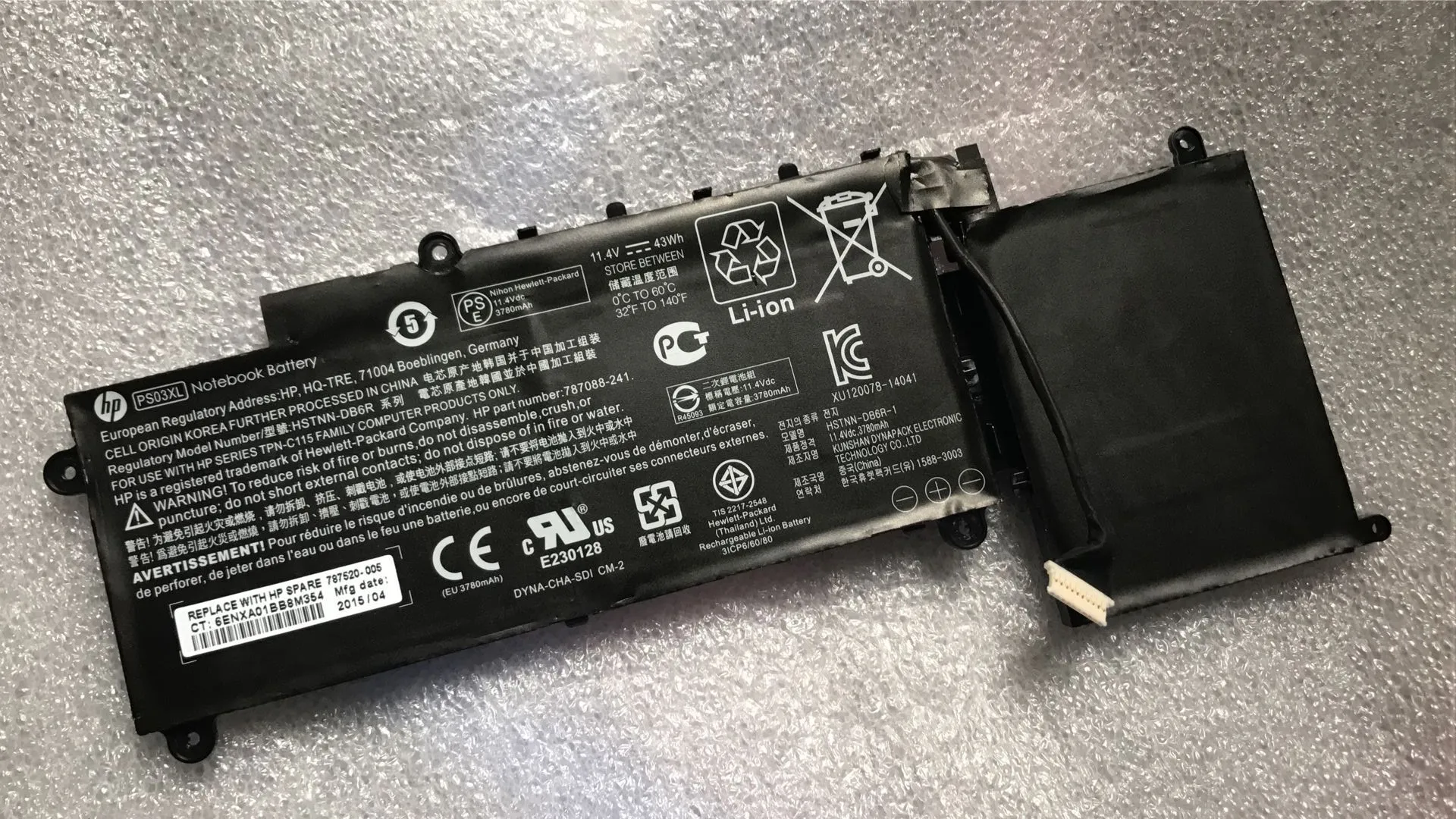 New genuine Battery for HP Pavilion X360 310 G1 11 X360 PS03XL 787088-241 778956-005 787088-221 787520-005 HSTNN-DB6R 11.4V 43WH