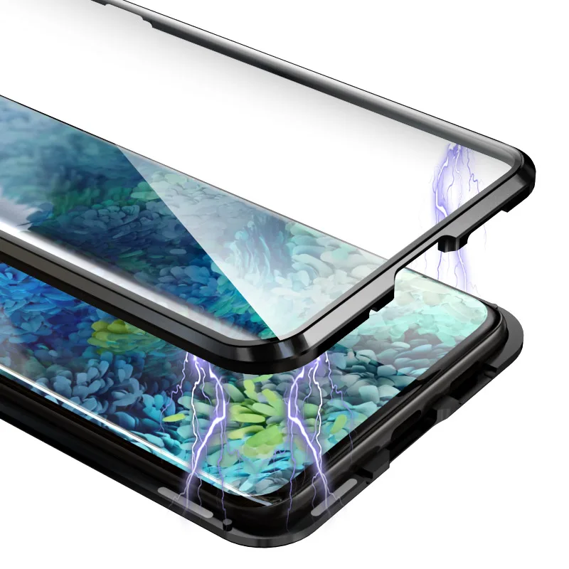 Magnetic Clear Glass Cover For Samsung Galaxy S22 Ultra S21 Plus A54 A52 A53 S10 S8 S9 Note 20 A72 S20 S23 Fe Phone Case Funda