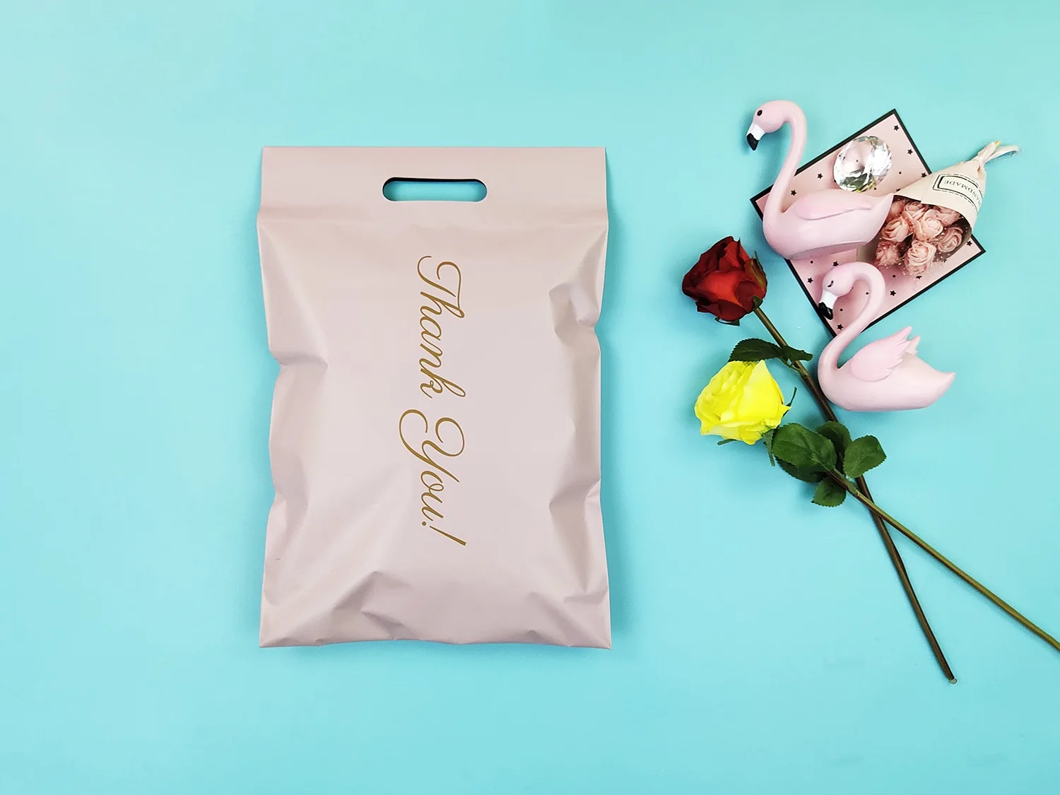 SHERPEN 50Pcs/Lot Handle Express Envelope Bags Courier Poly Shipping Mailing Color Packaging Parcel Storage Custom Print Logo