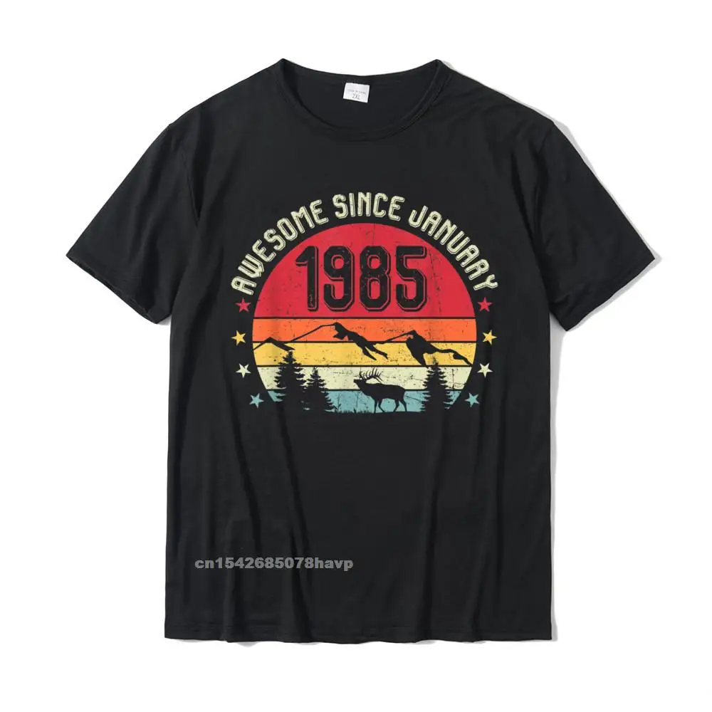 Awesome Since January 1985 Birthday Shirt Vintage Shirt T-Shirt Cotton Tees For Men Summer T Shirt Casual Retro