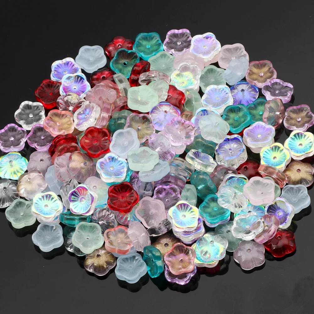 20/30/40/50pcs 8mm Multicolor AB Flower Shape Czech Crystal Glass Beads Loose Spacer Beads For Jewelry Making Diy Accessories