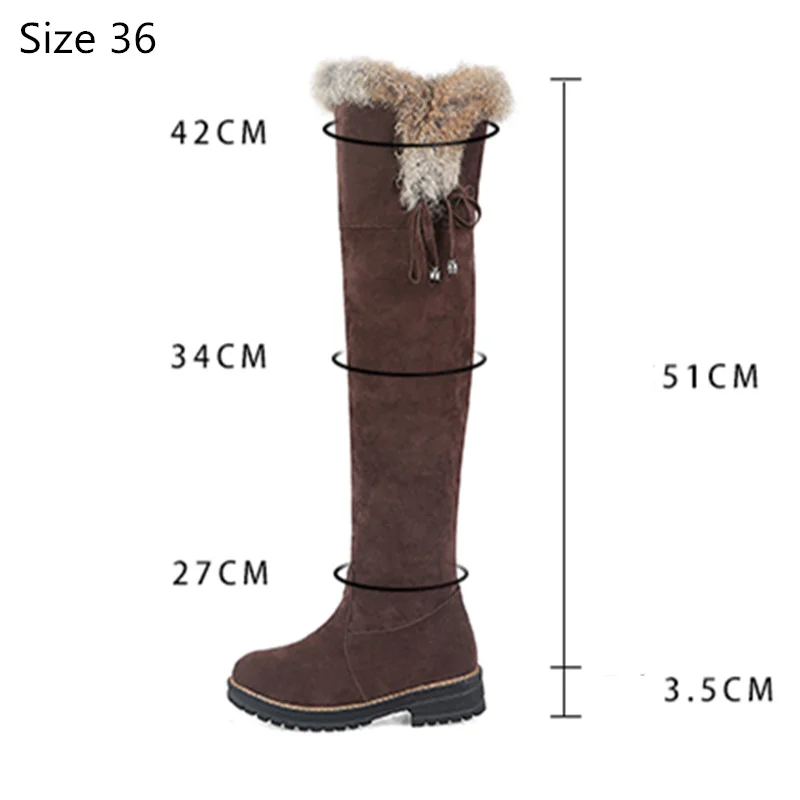 Warm Snow Boots Women 2021 Winter Shoes Suede Knee High Boots Ladies Fashion Low heels Warm Fur h Long Boots Female