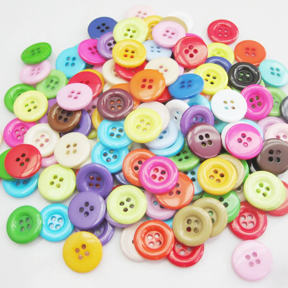 NBNNEG 30Pcs Multicolors 18MM Round Buttons Resin Decorative Scrapbooking Botoes Tailor Garment Sewing Accessory