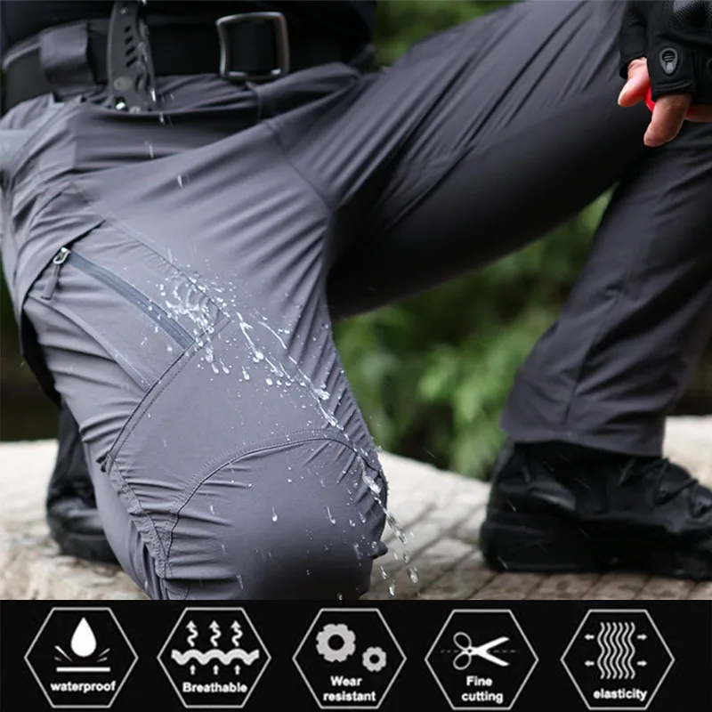 2022 Men Military Tactical Pants Ultra Thin Waterproof Cargo Pants Men Breathable SWAT Army Combat Long Trousers Work Joggers