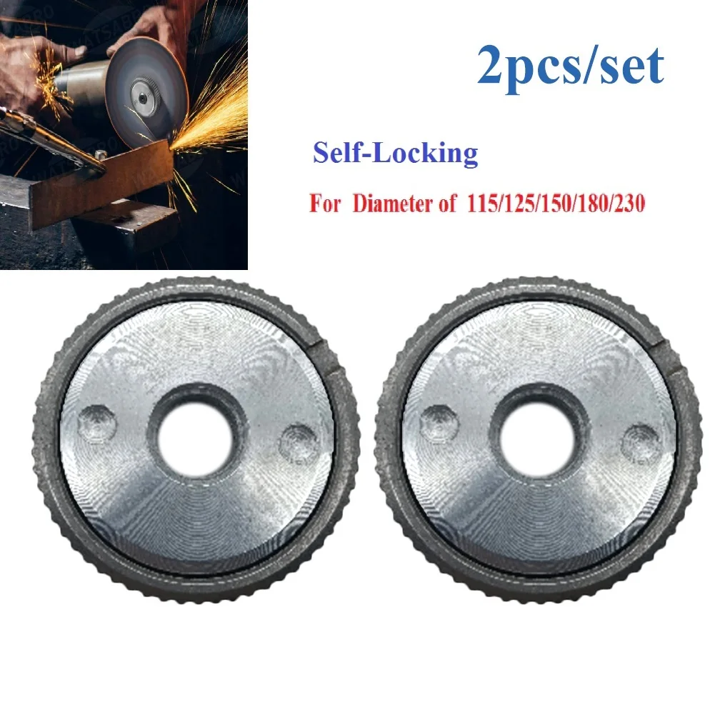 2pcs M14 나사 앵글 그라인더 액세서리 내부 외부 플랜지 너트 교체 퀵 릴리스 Bosch Makita 용 전동 공구