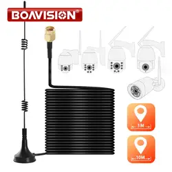 Ventosa de antena de extensión Wifi 2,4G, Cable extensor de 3m /10m, 5dbi Hing Gain Sucker para BOAVISION Wireless PTZ Bullet IP Camera