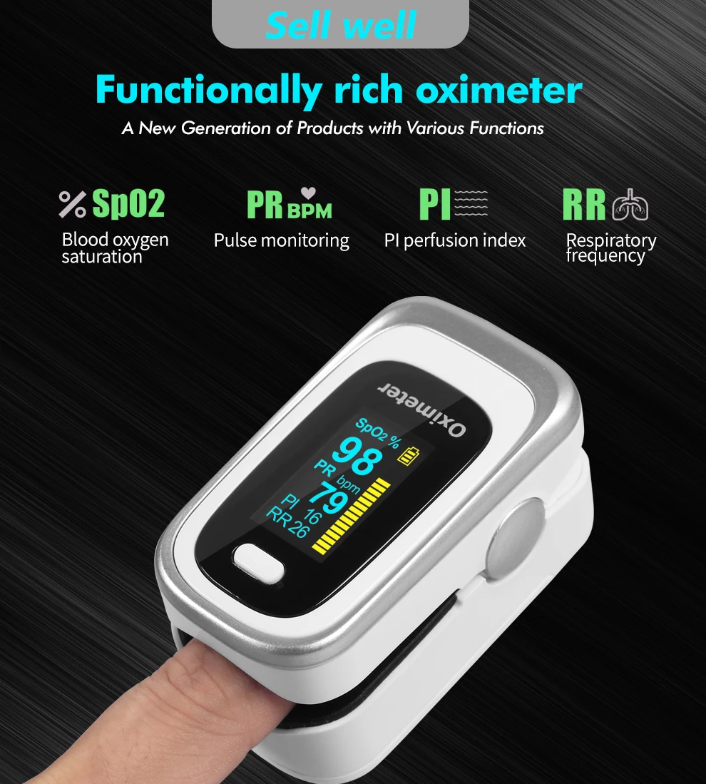 

Kiuzou Medical Portable Finger Pulse Oximeter blood oxygen Heart Rate Saturation Meter OLED Oximetro de dedo Saturometro Monitor