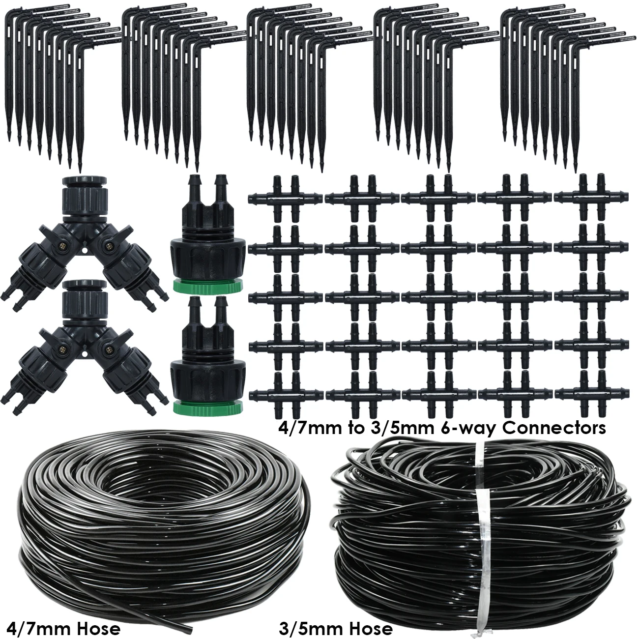 

Комплект для полива сада автоматический, для теплицы, шланг от 4/7 до 3/5 мм
