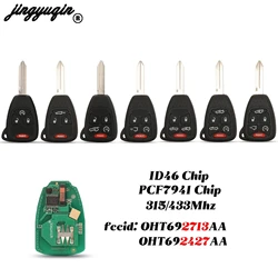 jingyuqin 4/5/6 Buttons 315/433Mhz Smart Remote Car Key For Jeep Cherokee Commander Grand Liberty Wrangler ID46 PCF7941 Chip Fob