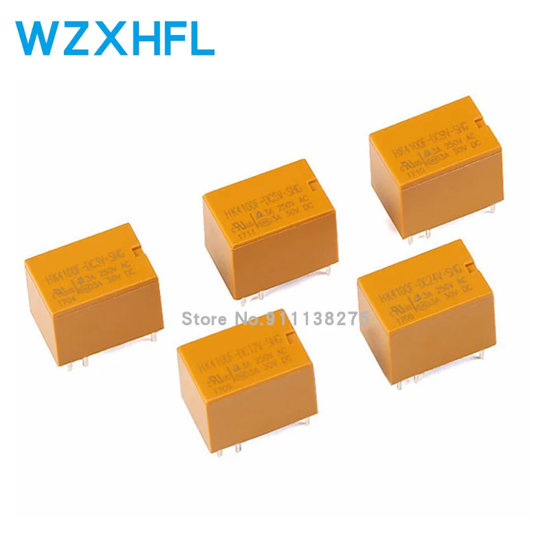 5PCS POWER relay HK4100F-DC5V-SHG HK4100F-DC9V-SHG HK4100F-DC12V-SHG HK4100F-DC24V-SHG 3A 6pin 3V/5V/9V/12V24V hk4100