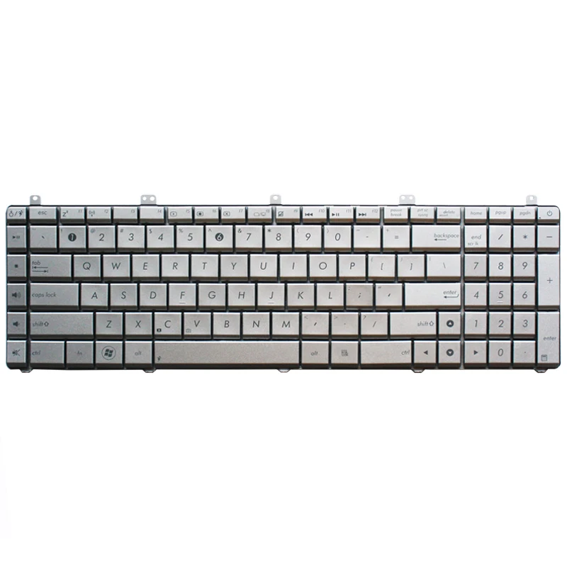 US New laptop Keyboard For ASUS N55 N57 N55S N55SF N55SL English silver keyboard