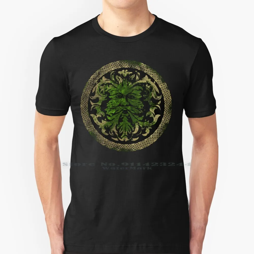 The Green Man 100% Cotton T Shirt Green Man Greenman Foliate Head Cernunnos Jack In Green Jack Of The Green Druid Irish Symbol