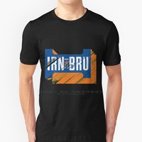 Black Scratched Irn-Bru 100% Cotton T Shirt Iron Bru Iron Brew Drink Irn Brew Scotland Scottish I Love Proud Pride Glasgow