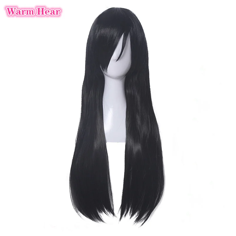 Asagiri Aya Wig Cosplay Hitam Panjang Anime Mahou Shoujo Situs Wig Rambut Sintetis Tahan Panas + Topi Wig