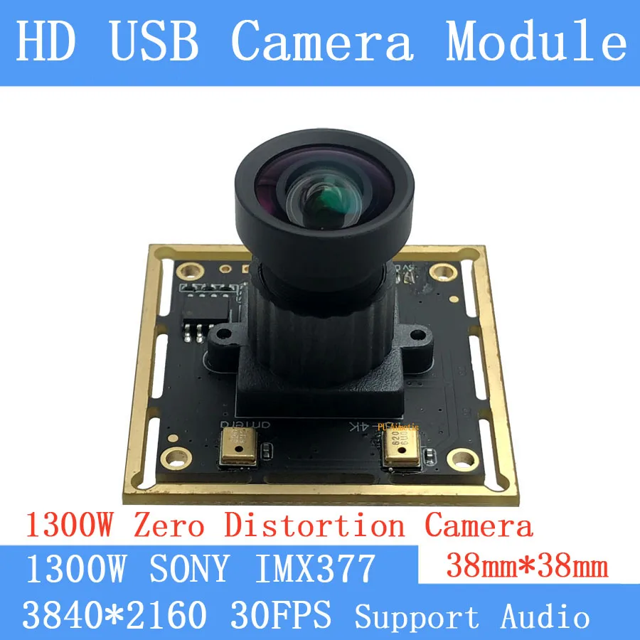 Zero Distortion CCTV High Resolution 4K 3840x2880 Sony IMX377 UVC Driver Mini USB Camera Module Mjpeg 30Fps Webcam Support Audio