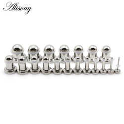 Alisouy 2pcs Silicone Stainless Steel Cylinder Ear Gauges Taper Plugs Tunnel Expander Stretcher Earring Piercing Body Jewelry