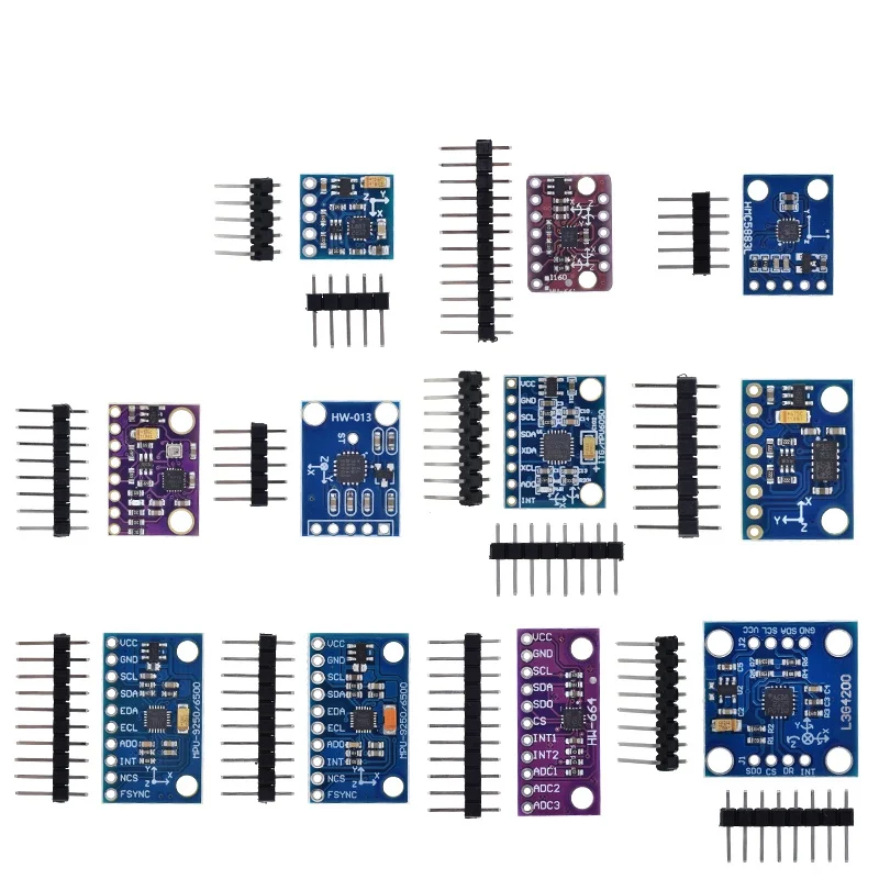 MPU-6050 MPU-9250 BMI160 LSM303DLHC L3G4200D QMC5883L ADXL335 LIS3DSH 3-, 6- und 9-Achsen-Sensor für Lagebestimmung +Gyroskop +Beschleunigungsmesser +Magnetometer – Detail 25