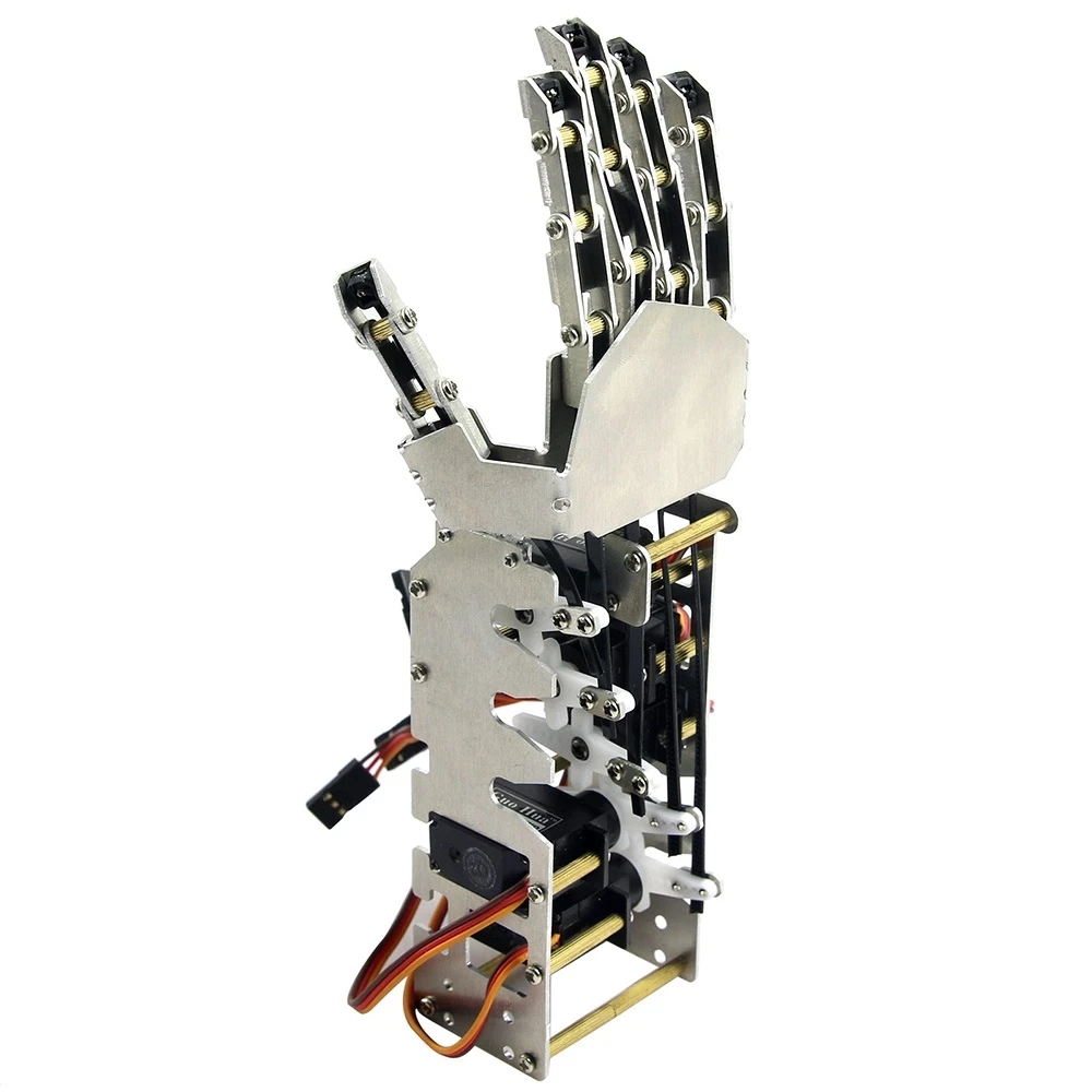 5 DOF Robotic Hand Humanoid Five Fingers Metal Manipulator Arm Left/Right Hand with Servos for Arduino Robot Programmable Robot