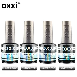 OXXI 8ml Base and Top Coat for Gel Polish Set Rubber Base Gel Nail Polish Kit Semipermanent No-wipe Top Coat Matte Top for Nails