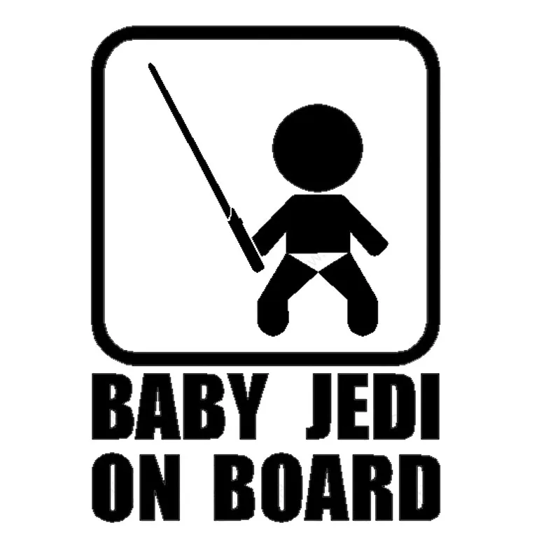

BABY JEDI ON BOARD Car Styling Sticker Cool Baby Take The Sword Funny Car Tail Decal Auto Parts 10.7*15CM