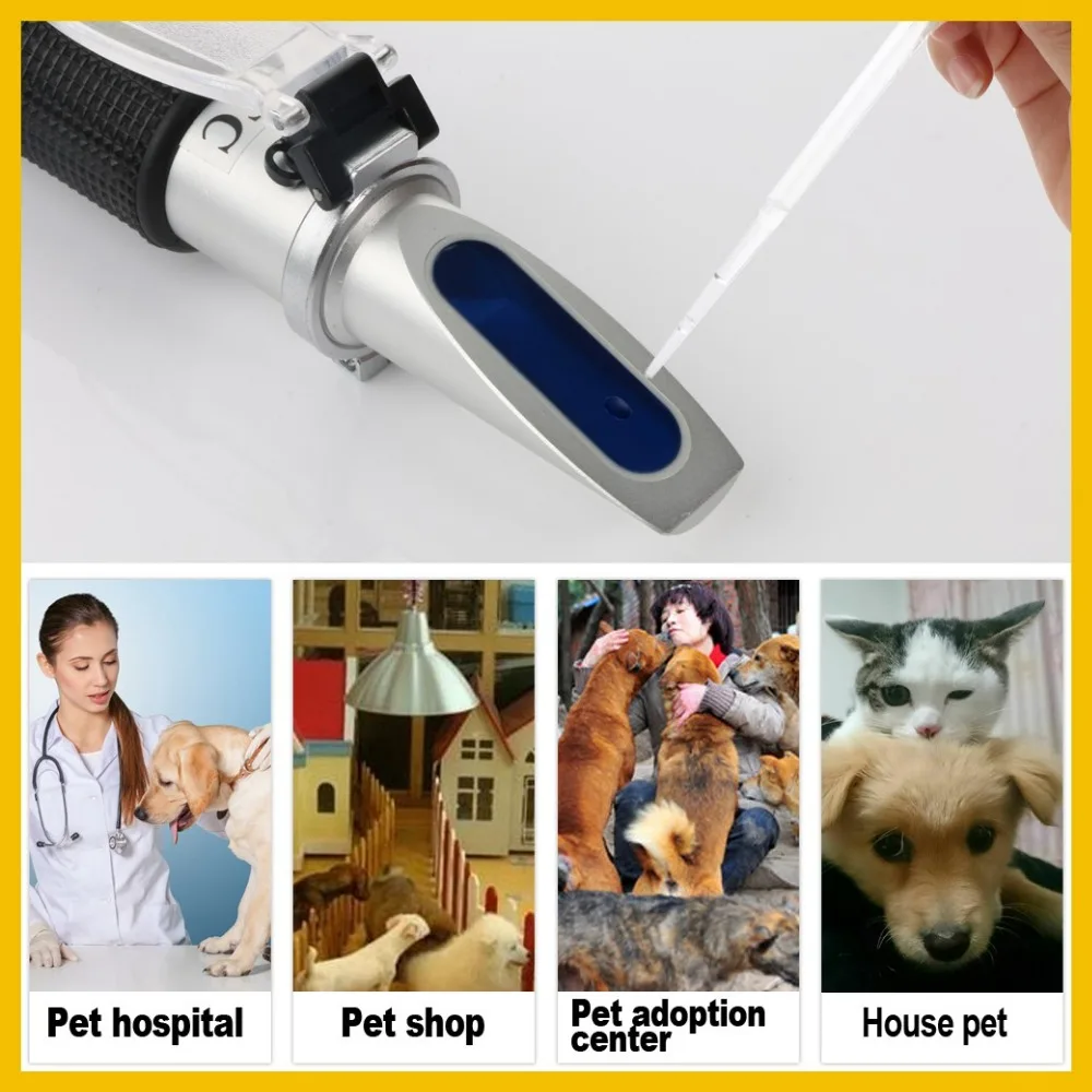 RZ Refractometer Clinical Medical House Pet Dog Cat Protein Serum Plasma Hemoglobin Tester Urine Specific Gravity RZ126 ATC