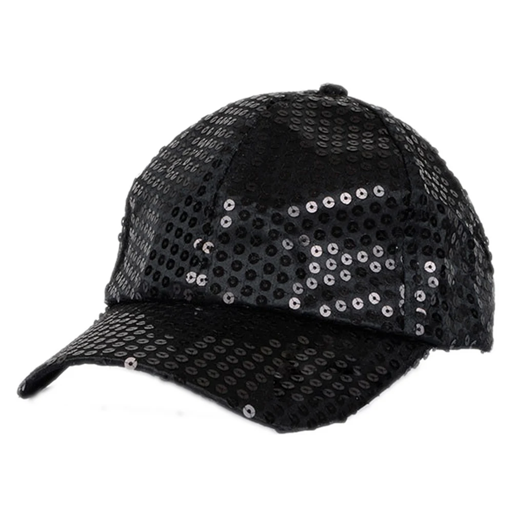 Mistdawn Women Men Shining Sequin Baseball Hat Sequined Glitter Dance Party Cap Clubwear Costume Adjustable Size