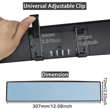 Universal Car Rearview Mirror Wide-Angle Blue #6