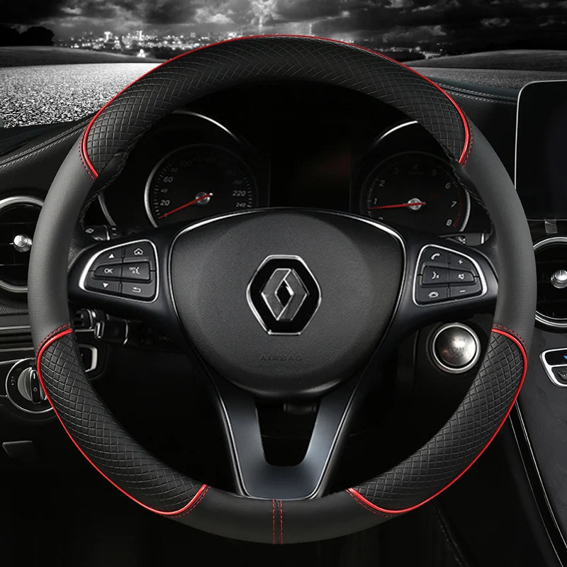 for Renault Scenic 1 2 3 4 Grand Scenic Megane Car Steering Wheel Cover Microfiber Leather Auto Accessories