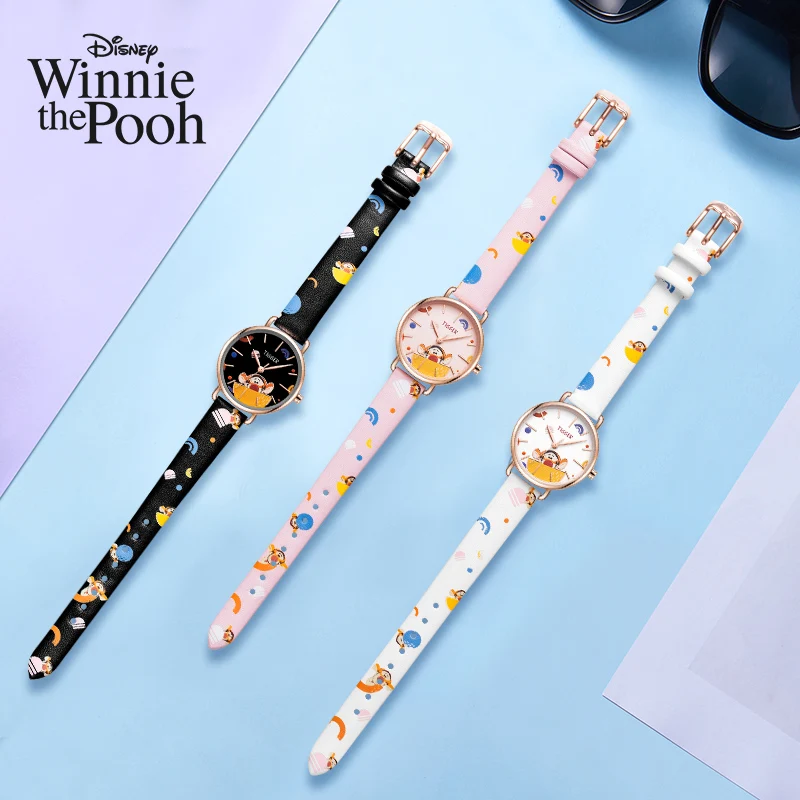 Disney Women Fashion Casual Japan Quartz Wristwatch Winnie Pooh Tigger Graffiti Cartoon Youth Lady Student Girl Female New Clock