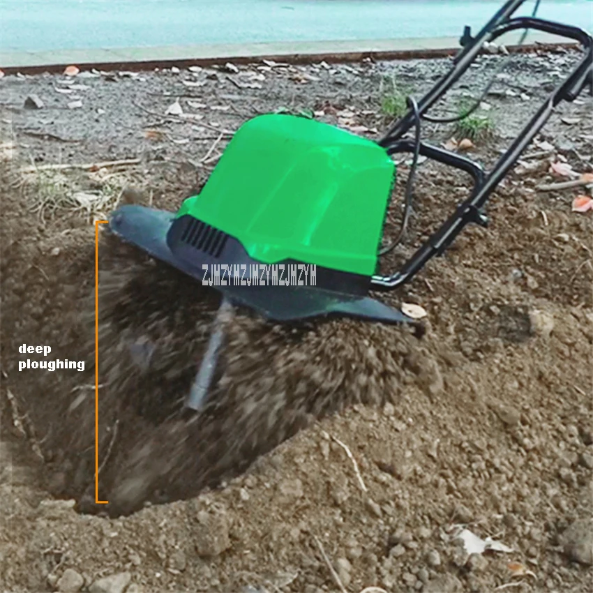 TLEG-01A Mini Tiller Electric Plough Machine Cultivator Scarifier Garden Household Soil Ploughing Digging Loosening Equipment