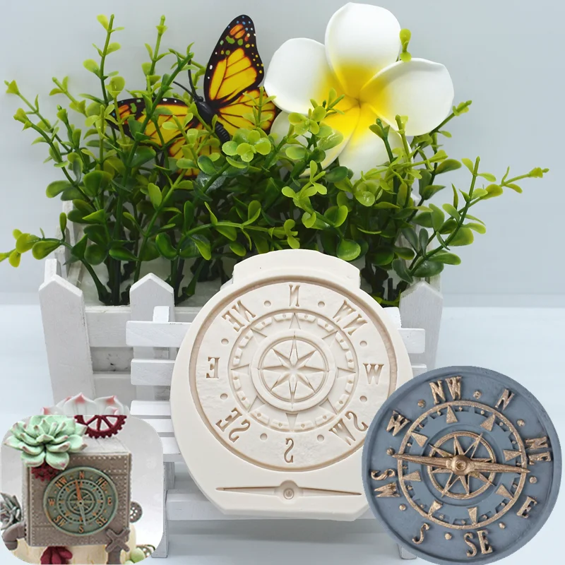 Compass Mechanical Lace Resin Silicone Mold DIY Cake Chocolate Mousse Dessert Bread Fondant Mould Kitchen Baking Decoration Tool