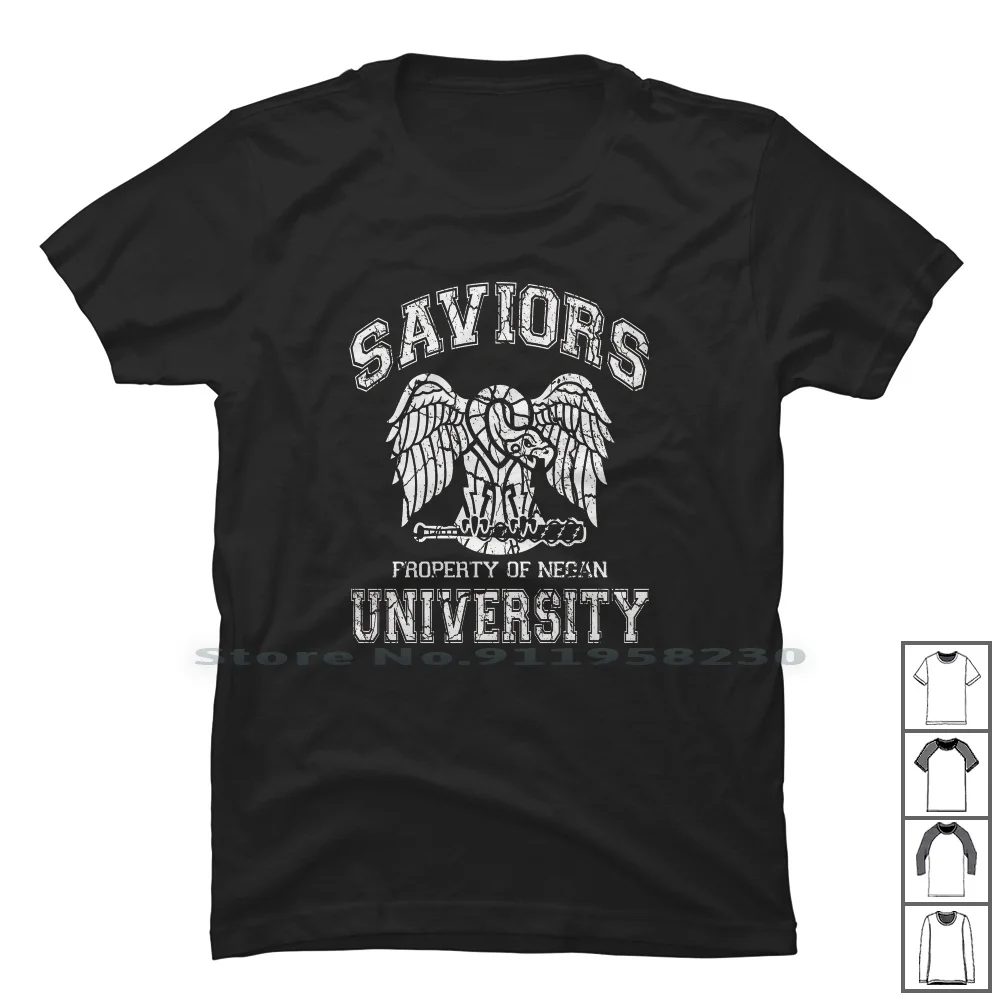 Saviors University T Shirt 100% Cotton University Cartoon Savior Gamers Movie Gamer Iver Game Uni Sit Ny Me