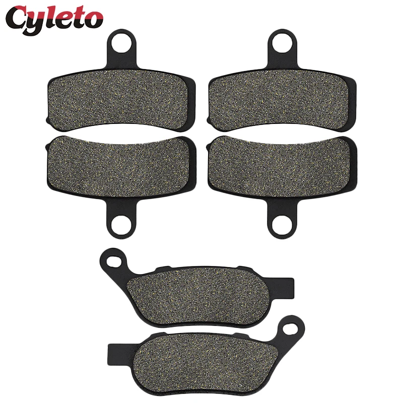 Cyleto Motorcycle Front Rear Brake Pads for Harley FXDF Fat Bob 2008-2017 FXDL Low Rider 2010 2011 2012 2013 2014 2015 2016 2017