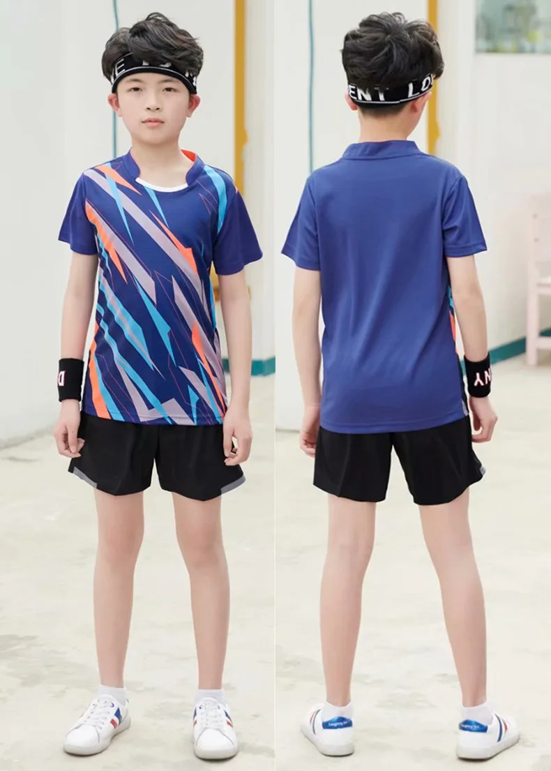 Kids Badminton Sets Boys short sleeve Tennis shirt + Shorts Suit Girls Ping Pong Tops tee Children Running Gym Kit Clothes