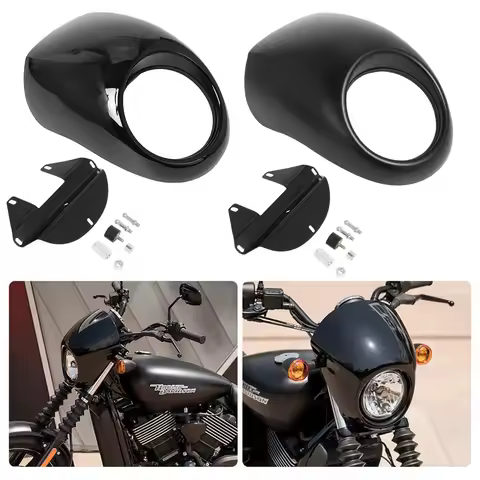 Motorcycle Headlight Mask Head Light Fairing Cover Front Fork Mount Kits For Harley Dyna FX Sportster XL 1200 883 Iron 1973-Up