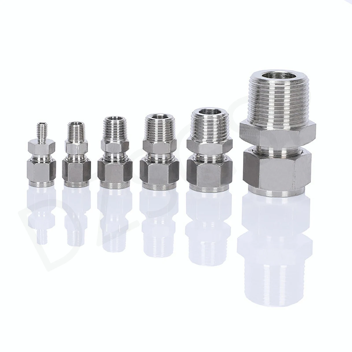 

Steel Straight Conversion Adapter Fittins 304 SS Pipe Fitting Tube DSJ-M,YDF-LOK,LOK, Ferrule Connector 1/8’’ 1/4'' 3/8'' 1/2''