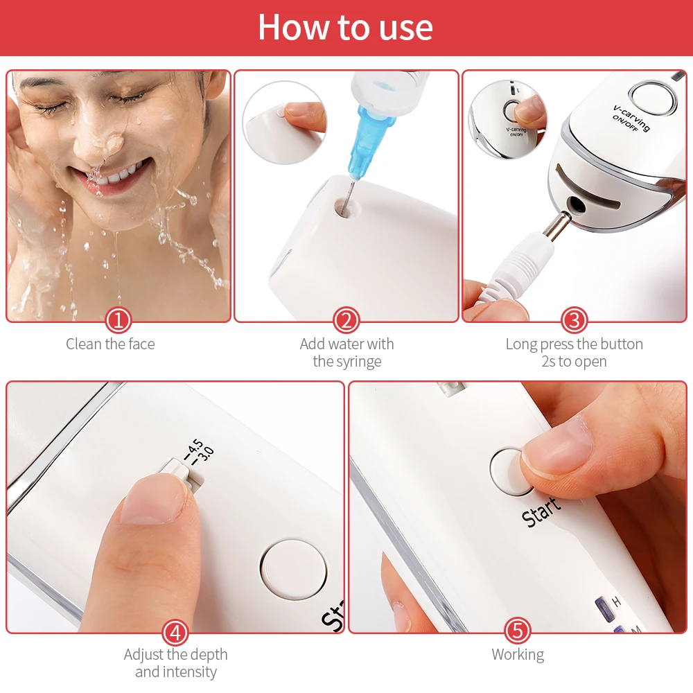 Mini Hifu Ultrasonic RF Face Lifting Wrinkle Removal Line V-Shape Anti-Aging Skin Tightening Eye Care Beauty Device For Home SPA